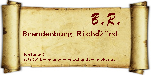 Brandenburg Richárd névjegykártya