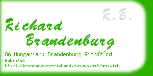 richard brandenburg business card